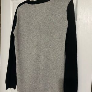 J Crew Black and Gray color block sweater